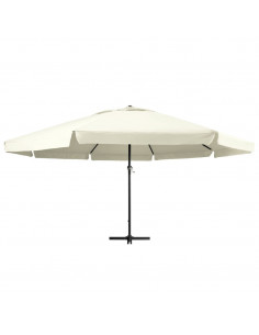 Ombrellone da Giardino Palo in Alluminio 600 cm Bianco Sabbia 2