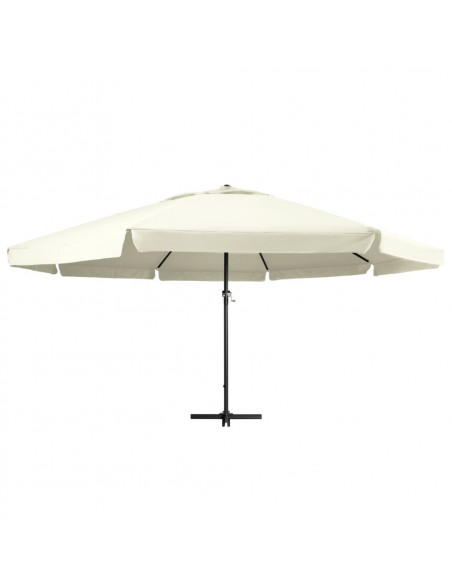 Ombrellone da Giardino Palo in Alluminio 600 cm Bianco Sabbia