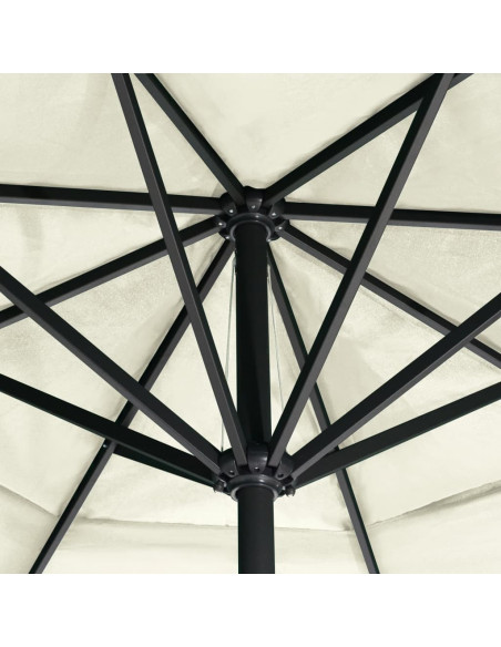 Ombrellone da Giardino Palo in Alluminio 600 cm Bianco Sabbia