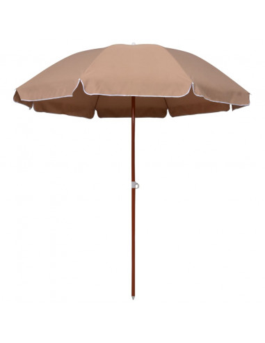 Ombrellone con Palo in Acciaio 240 cm Grigio Talpa