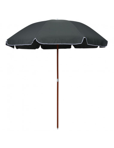 Ombrellone con Palo in Acciaio 240 cm Antracite