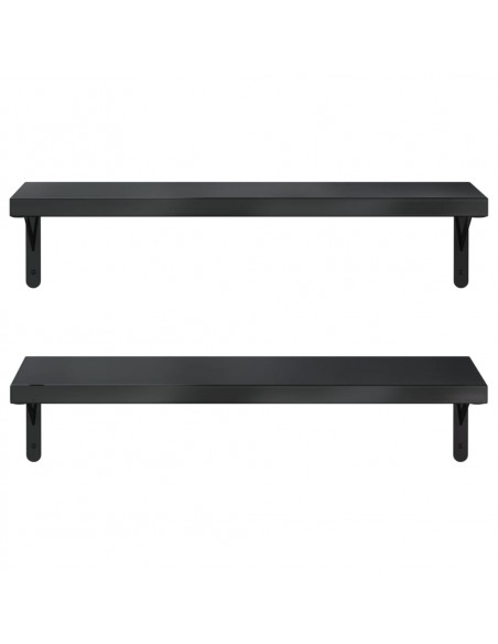 Mensole a Muro 2 pz 75x23,5 cm Nero in Acciaio Inossidabile