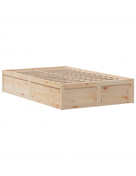 Letto senza Materasso 135x190 cm in Legno Massello di Pino