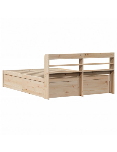 Giroletto con Testiera 160x200 cm in Legno Massello di Pino