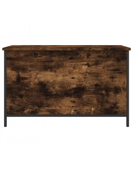 Panca Portaoggetti Rovere Fumo 80x42,5x50 cm Legno Multistrato