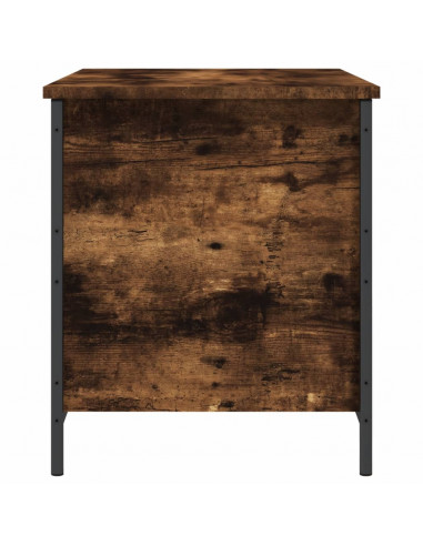 Panca Portaoggetti Rovere Fumo 80x42,5x50 cm Legno Multistrato
