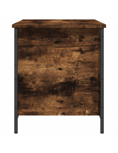 Panca Portaoggetti Rovere Fumo 80x42,5x50 cm Legno Multistrato