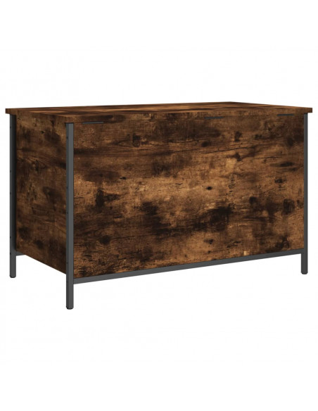 Panca Portaoggetti Rovere Fumo 80x42,5x50 cm Legno Multistrato