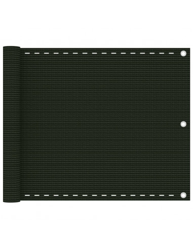 Schermo Frangivista per Balcone Verde Scuro 75x600 cm in HDPE