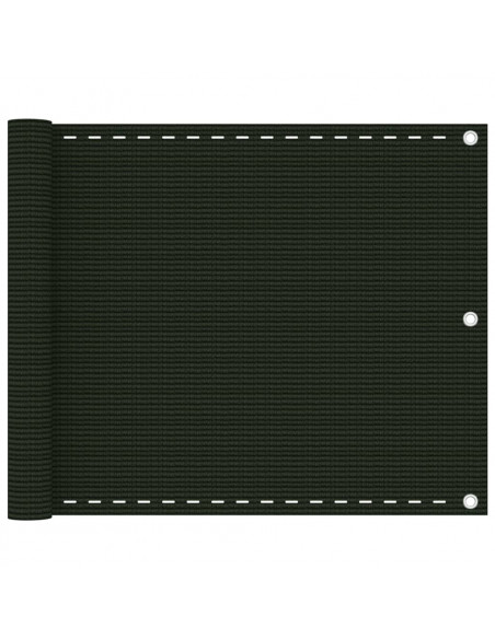 Schermo Frangivista per Balcone Verde Scuro 75x600 cm in HDPE