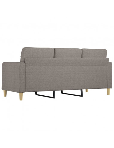 Divano a 3 Posti Tortora 180 cm in Tessuto