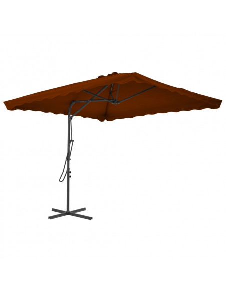 Ombrellone con Palo in Acciaio Terracotta 250x250x230 cm