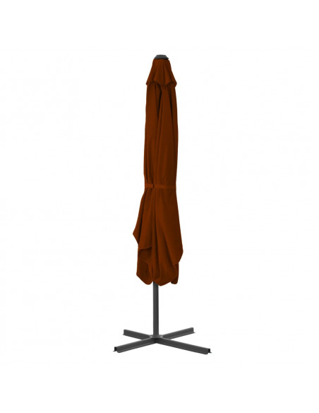 Ombrellone con Palo in Acciaio Terracotta 250x250x230 cm