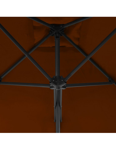 Ombrellone con Palo in Acciaio Terracotta 250x250x230 cm