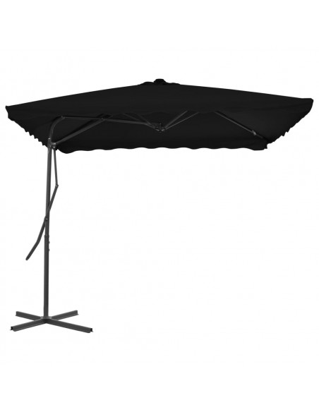 Ombrellone con Palo in Acciaio Nero 250x250x230 cm