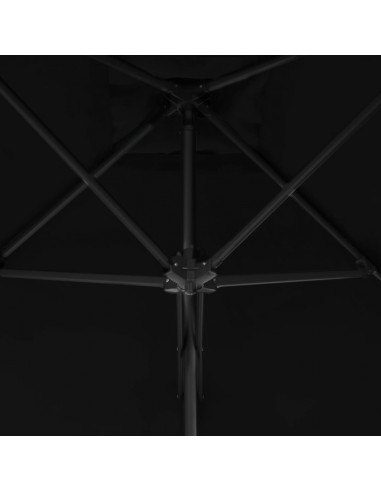 Ombrellone con Palo in Acciaio Nero 250x250x230 cm