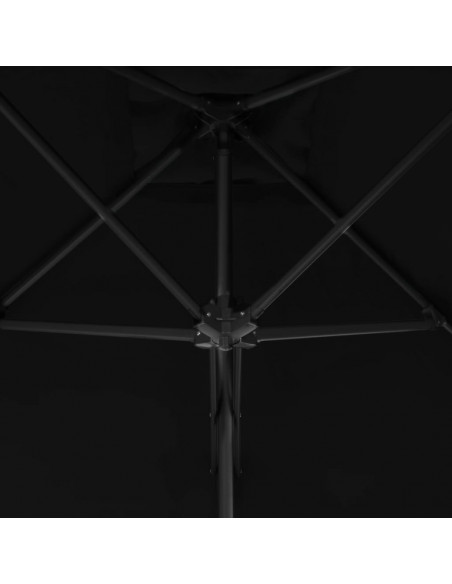 Ombrellone con Palo in Acciaio Nero 250x250x230 cm