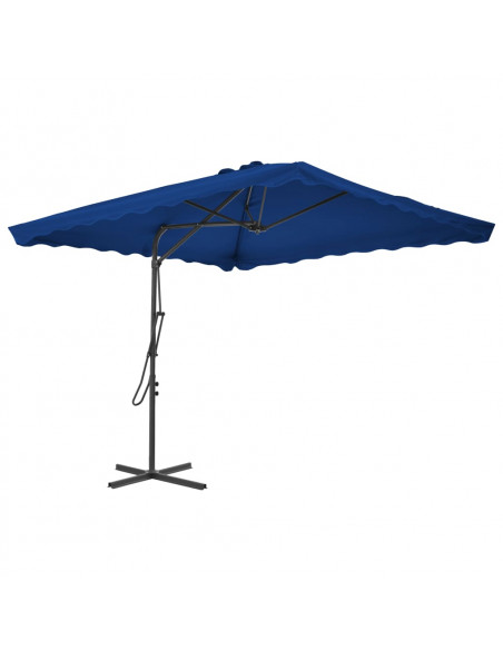 Ombrellone con Palo in Acciaio Blu 250x250x230 cm