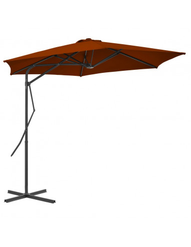 Ombrellone con Palo in Acciaio Terracotta 300x230 cm