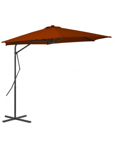 Ombrellone con Palo in Acciaio Terracotta 300x230 cm