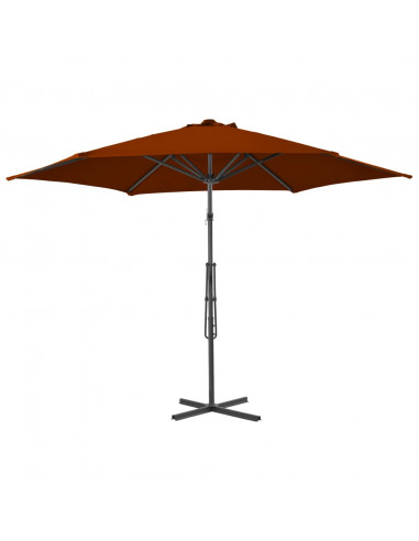 Ombrellone con Palo in Acciaio Terracotta 300x230 cm