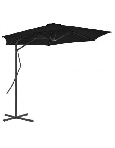 Ombrellone con Palo in Acciaio Nero 300x230 cm