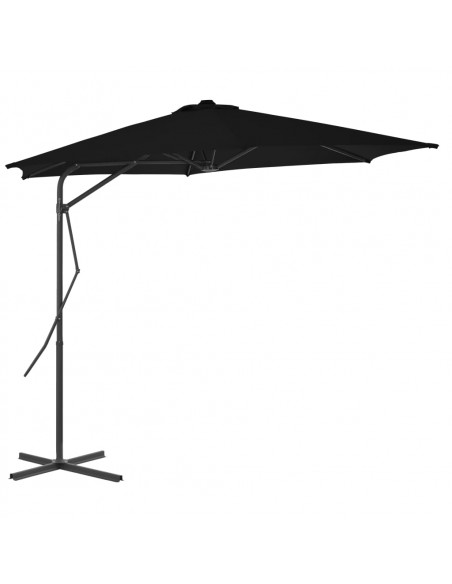 Ombrellone con Palo in Acciaio Nero 300x230 cm