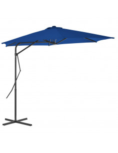 Ombrellone con Palo in Acciaio Blu 300x230 cm 2
