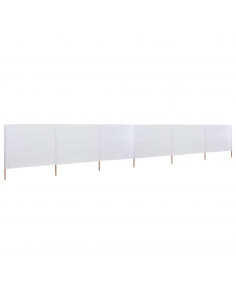 Paravento a 6 Pannelli in Tessuto 800x80cm Bianco 2