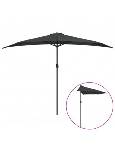 Ombrellone Balcone Palo Alluminio Antracite 300x155 cm a Metà 2
