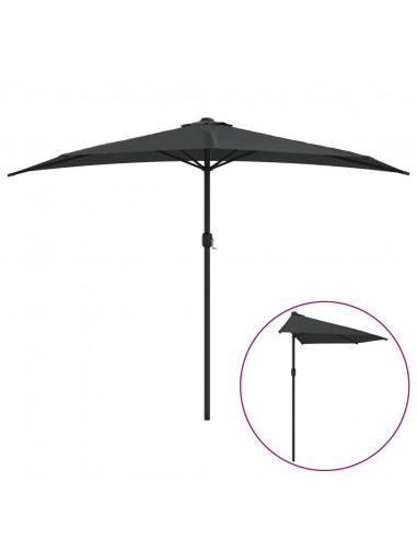 Ombrellone Balcone Palo Alluminio Antracite 300x155 cm a Metà