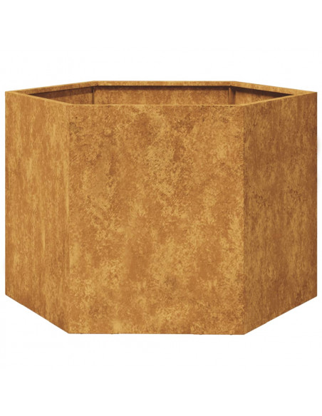 Fioriera da Giardino Esagono 69x60x45 cm in Acciaio Corten