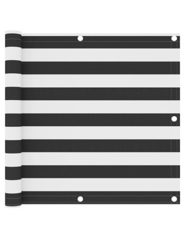 Paravento da Balcone Antracite e Bianco 90x300cm Tessuto Oxford