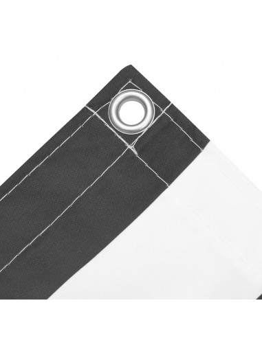 Paravento da Balcone Antracite e Bianco 90x500cm Tessuto Oxford