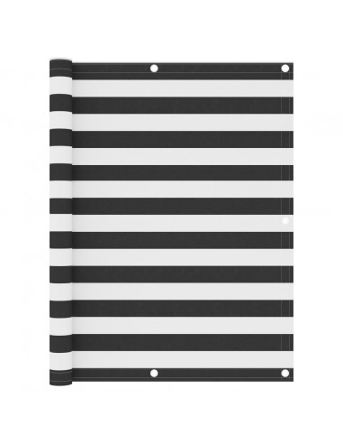 Paravento Balcone Antracite e Bianco 120x400 cm Tessuto Oxford