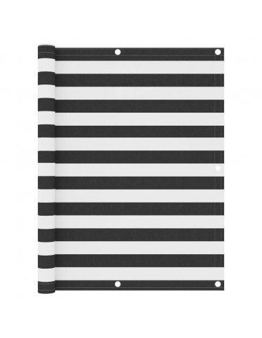 Paravento Balcone Antracite e Bianco 120x500 cm Tessuto Oxford