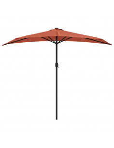 Ombrellone Balcone Palo Alluminio Terracotta 270x144x222cm Metà 2