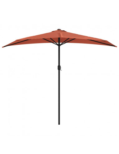 Ombrellone Balcone Palo Alluminio Terracotta 270x144x222cm Metà
