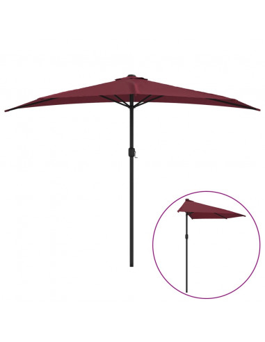 Ombrellone Balcone Palo in Alluminio Bordò 300x155x223cm a Metà
