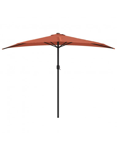 Ombrellone Palo in Alluminio Terracotta 300x155x223 cm a Metà