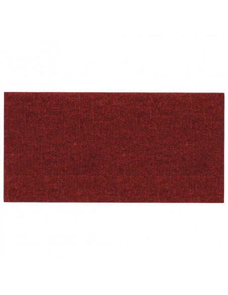Pannelli Murali 12 pz Rosso Vino 30x15 cm Tessuto 0,54 m²