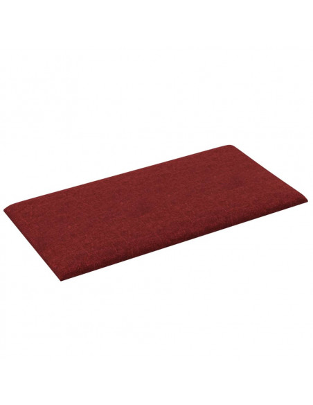 Pannelli Murali 12 pz Rosso Vino 30x15 cm Tessuto 0,54 m²
