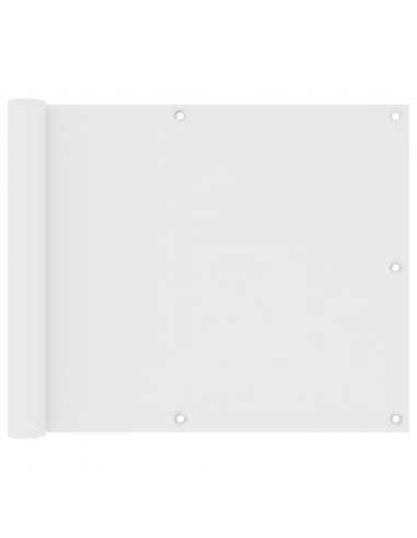 Paravento da Balcone Bianco 75x400 cm in Tessuto Oxford