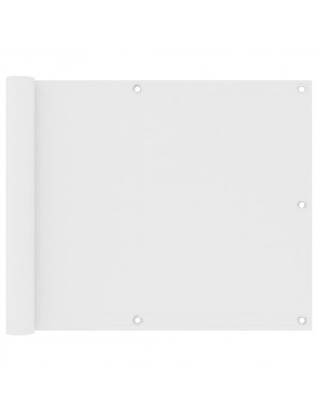 Paravento da Balcone Bianco 75x400 cm in Tessuto Oxford