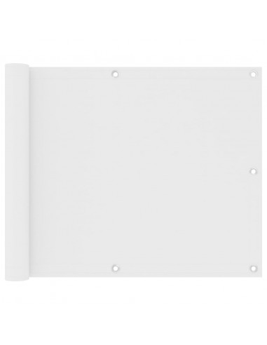Paravento da Balcone Bianco 75x600 cm in Tessuto Oxford