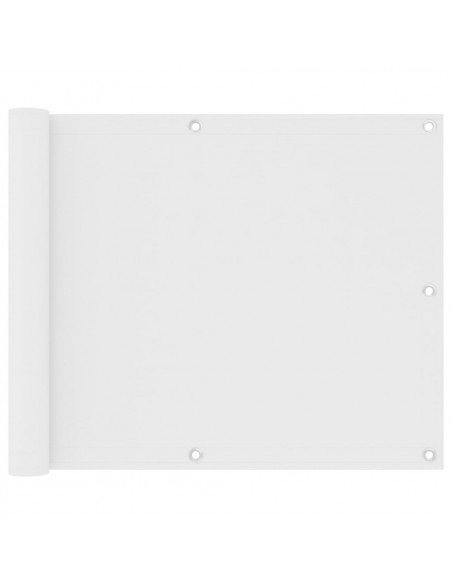 Paravento da Balcone Bianco 75x600 cm in Tessuto Oxford