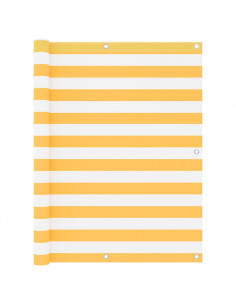 Paravento Balcone Bianco e Giallo 120x400 cm Tessuto Oxford 2