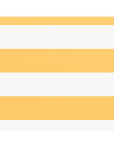 Paravento Balcone Bianco e Giallo 120x500 cm Tessuto Oxford