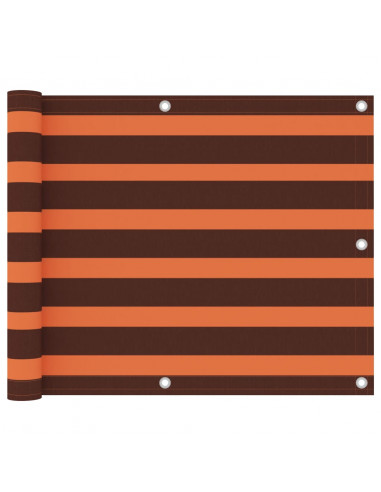 Paravento Balcone Arancione e Marrone 75x300 cm Tessuto Oxford
