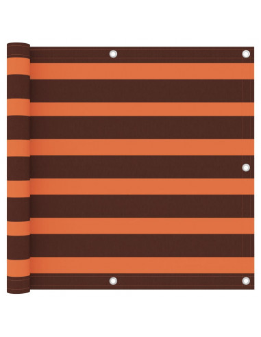 Paravento Balcone Arancione e Marrone 90x500 cm Tessuto Oxford